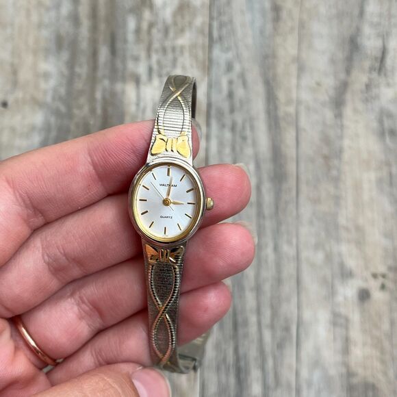 Waltham Ladies Vintage Antique Watch W043-007 w Two Tone Deco Design Small - Picture 1 of 11